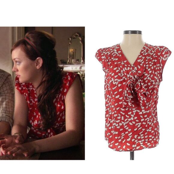 Marc By Marc Jacobs Tops - ASO BLAIR WALDORF GOSSIP GIRL Flock of Hearts Silk Blouse RARE